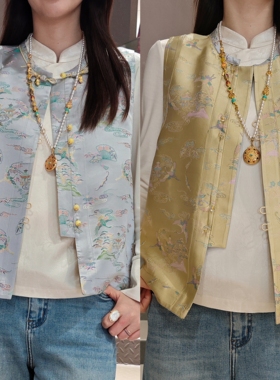 《七七定制》早春款新中式时尚百搭气质女马甲7302