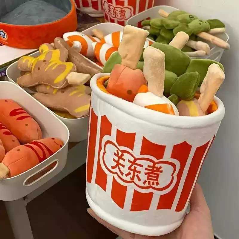 一碗关东煮玩偶与好友一起吃麻辣烫套装创意扮家家酒毛绒玩具