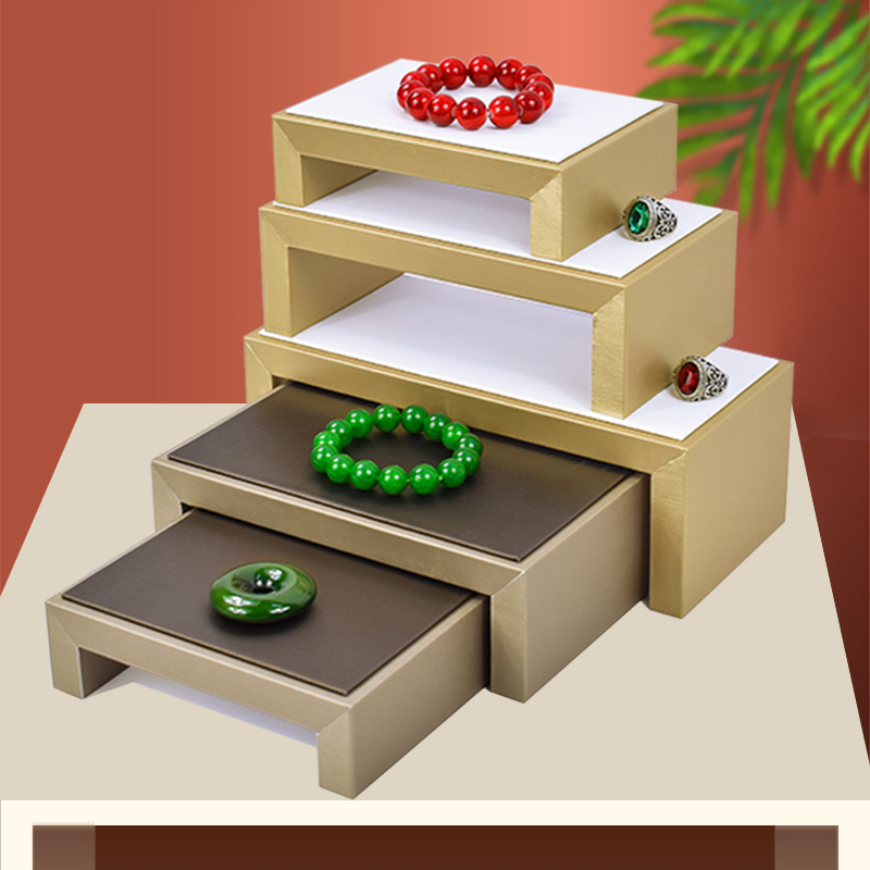 高档珠宝展示道具玉器手串陈列展示架戒指项链摆放台手把件三件套