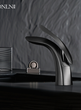 颂霖台上盆冷热面盆水龙头北欧式黑色厨卫台下洗手盆白色铜水龙头