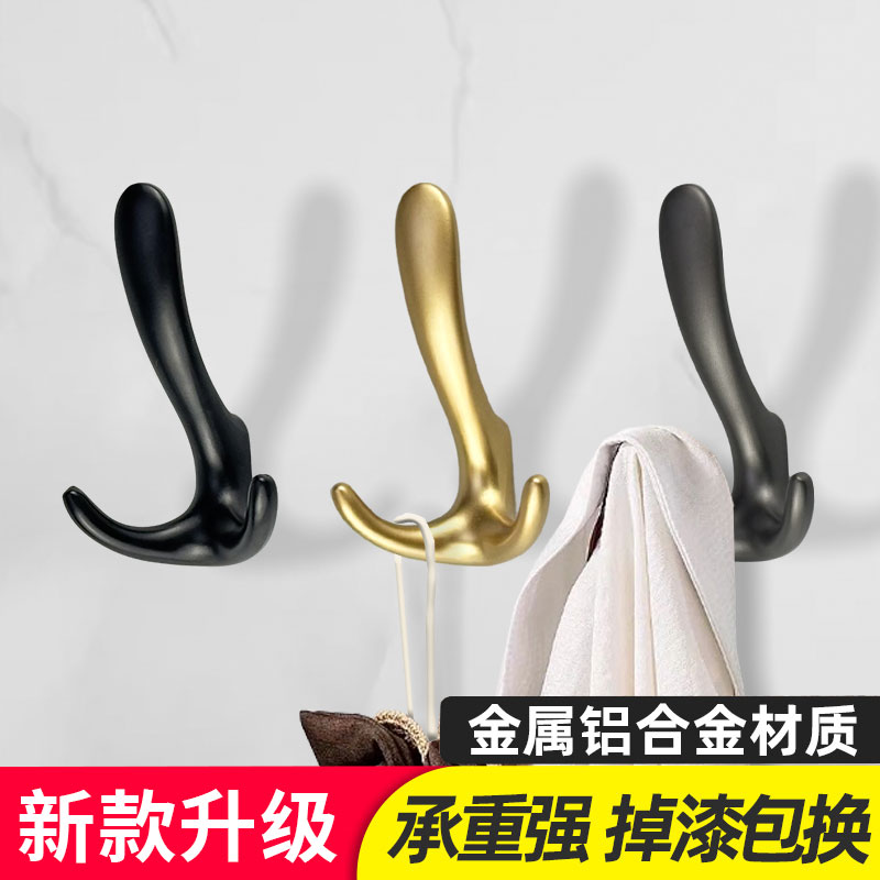 壁挂衣服免打孔黑色北欧鞋柜墙壁挂衣钩单个玄关衣柜挂钩衣帽单钩