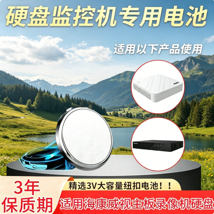 CR1220纽扣电池适用海康威视主板录像机硬盘C2000Pro监控器3v电子