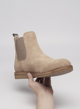 Qki推荐 common款切尔西靴男真皮英伦圆头chelsea boot男士短靴