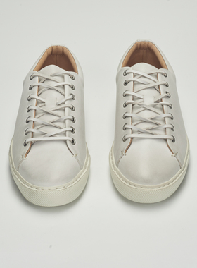 Qki推荐纯皮牛皮板鞋男士系带舒适休闲鞋小白鞋脏脏鞋雅痞绅士