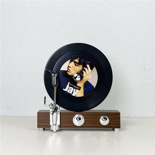 立式唱片机摆件覆古黑胶留声机模型轻奢样板间橱柜吧台展示装饰品