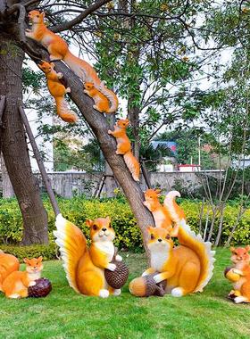户外仿真动物松鼠雕塑园林花园摆件庭院草坪装饰树上挂件景观小品