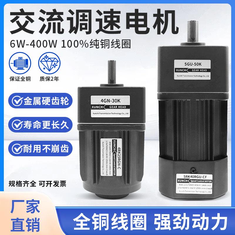 调速电机220v减速6/15/25/40/60/90/120/200W无极变速器齿轮箱