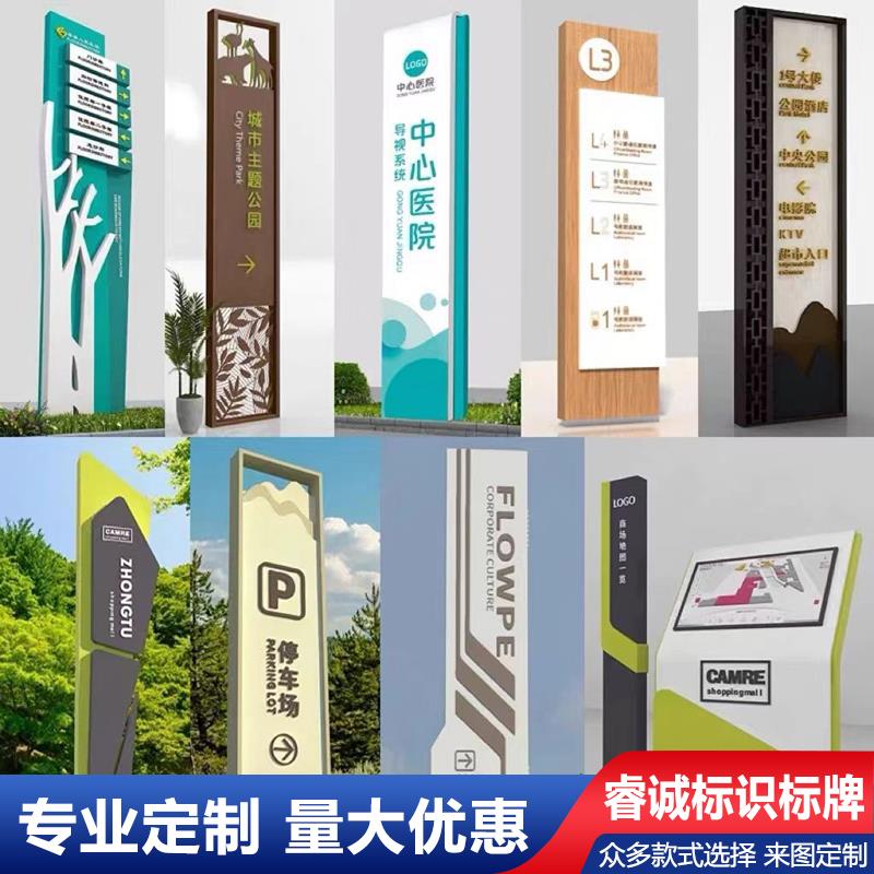 户外立式导向牌广告牌精神堡垒立牌商场停车场指引牌公园指示牌