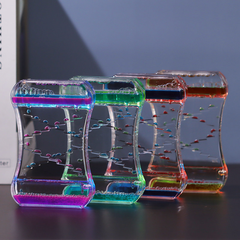 创意抖音同款滑梯油滴减压玩具塑料水滴摆件液体沙漏动感油漏礼物