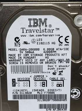 {议价}IBM DARA-206000 6G 2.5寸并口工业工控设