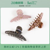 shes茜子基础百搭简约板材竖抓夹鲨鱼夹盘发发夹后脑勺通勤发饰女
