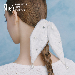 shes茜子冰雪秘境暮雪气质蝴蝶结发圈发绳头绳发饰气质迷人送女友