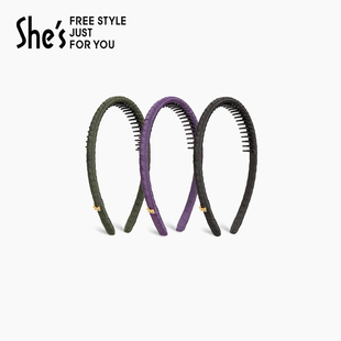 shes茜子经典 发饰通勤简约头箍带齿压发洗脸碎发细发箍发卡