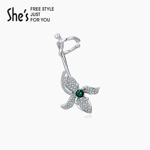 shes茜子鸢尾原创高级感耳钉