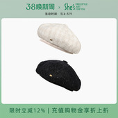 贝雷帽女礼帽 纹设计感亮片时尚 shes茜子秋冬经典 延续系列英伦风格