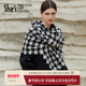 shes茜子奥莱经典 格纹千鸟格围巾高档山羊绒披肩两用秋冬围脖女