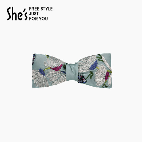 shes茜子刺绣蝴蝶结发夹