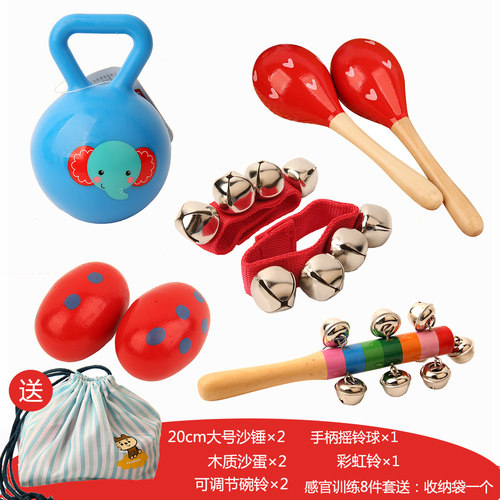 宝宝小沙锤红球手摇铃
