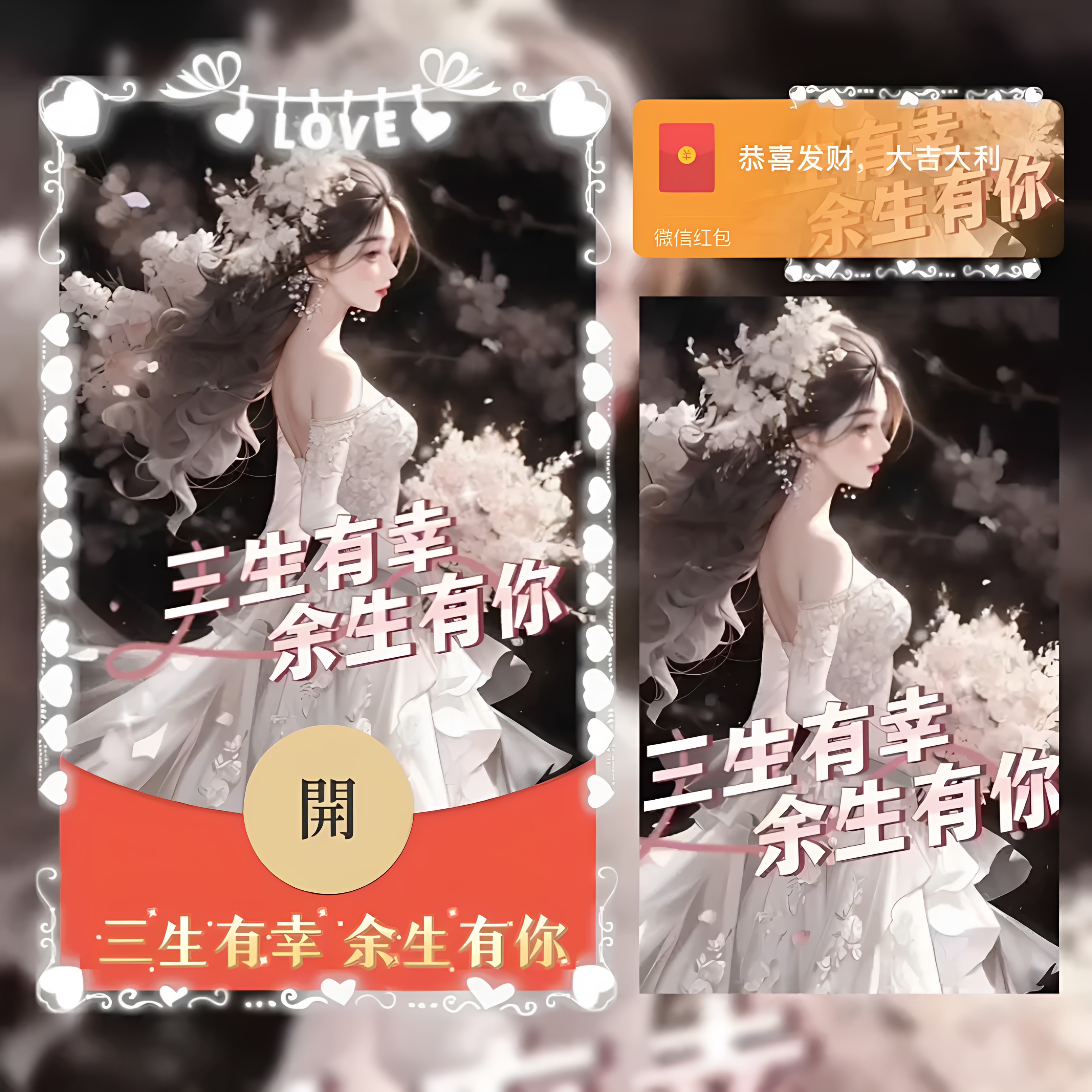 三生有幸wx红包特效封面2026微信情侣告白动态音乐高端皮肤序列号