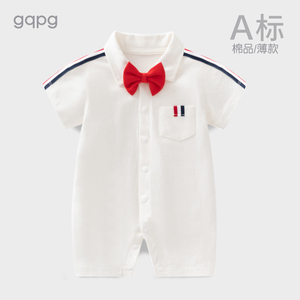婴儿连体衣单排扣纯棉夏季