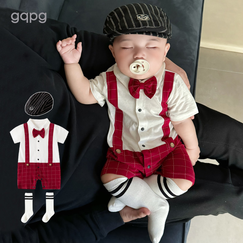纯棉满月服连体衣婴儿