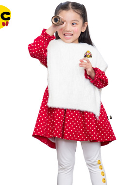 clan-c韩版潮牌新款秋季儿童外穿坎肩时尚针织背心女童马甲