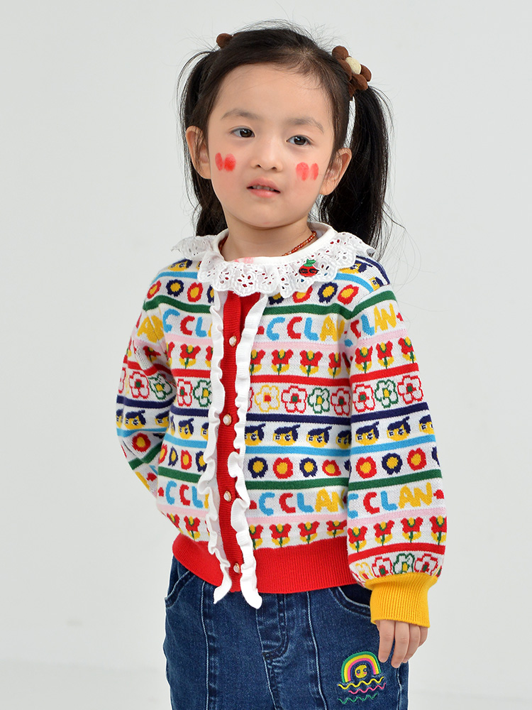clanc潮牌童装秋季休闲针织开衫