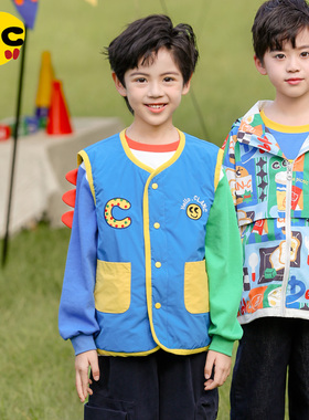 clanc童装2024年秋季新款男童休闲两面穿背心马甲儿童洋气坎肩