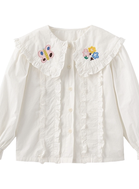clanc纯棉娃娃领长袖衬衫