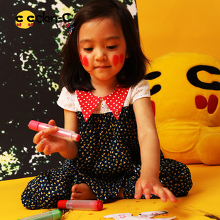 衬衫 clan 短袖 潮牌七彩拼色全棉舒适翻领圆点公主女童韩版 c韩版