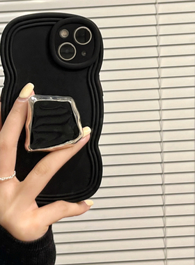 适用OPPQA97黑色简约A96手机壳A93S情侣A57全包镜头A72女款a11保护套A8波浪纹A55防摔A32时尚A9X潮r17R15男5G