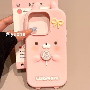 立体粉色兔子耳朵适用vivos50手机壳S30ProMini保护套y37硅胶软壳y36全包边y78女y35y77新款y52s萌y53s潮y33s