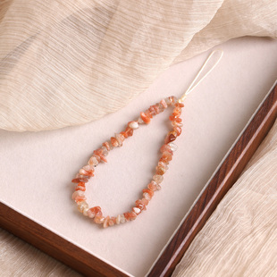 金太阳石手机链挂绳挂件女长钥匙扣中国风指环手腕绳玉石腕带防丢