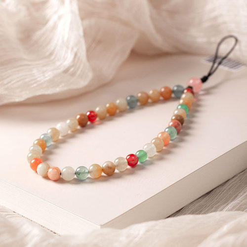 金丝玉糖果色手机链女款长精致玉石挂件手机壳挂绳手腕绳防丢挂饰