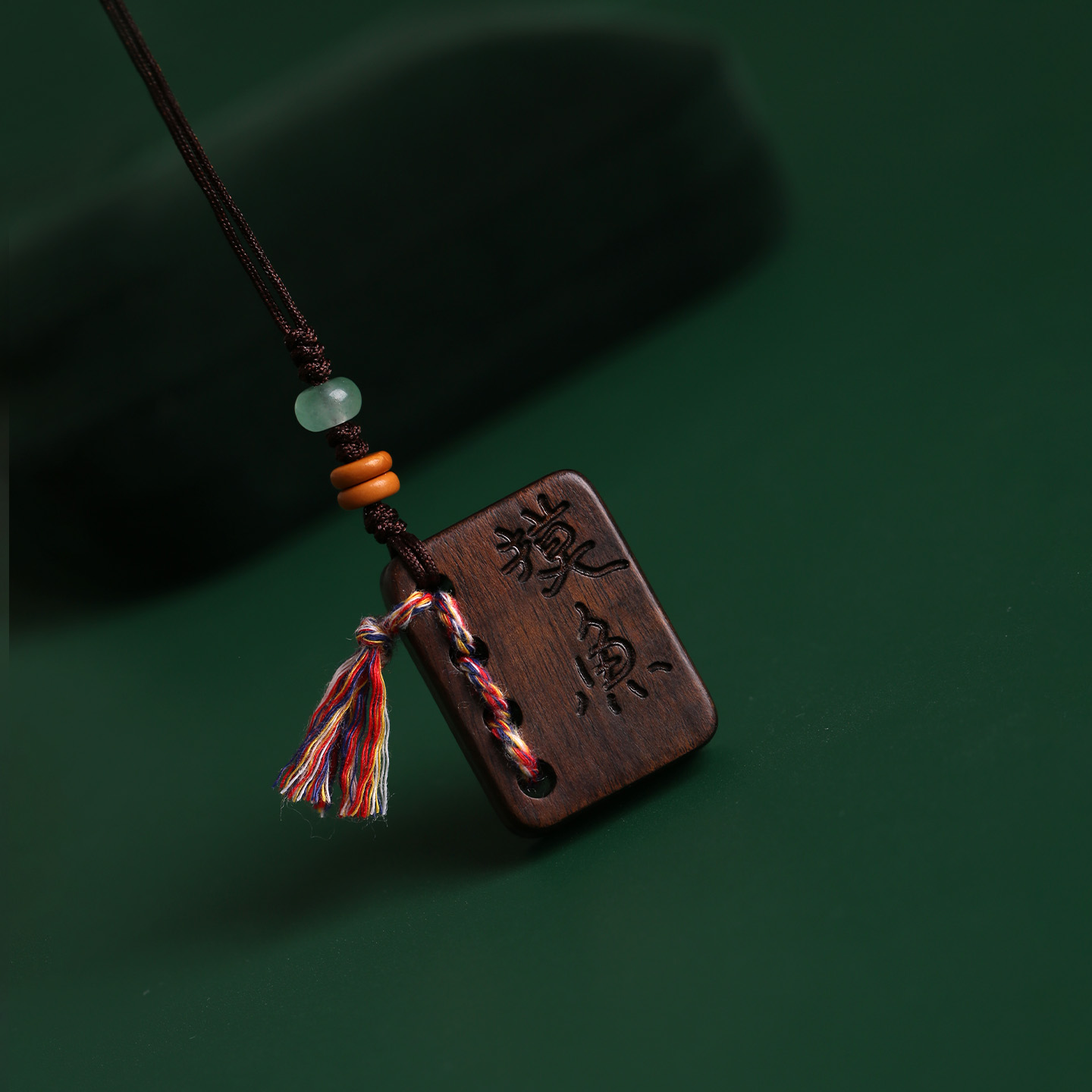 沉香木牌手机挂绳摸鱼小挂件中国风转运手机链挂饰男女款吊坠复古
