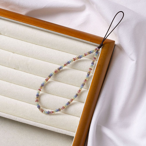 进口琉璃米珠手机链挂绳挂件女款长包吊坠指环手腕绳可爱腕带防丢