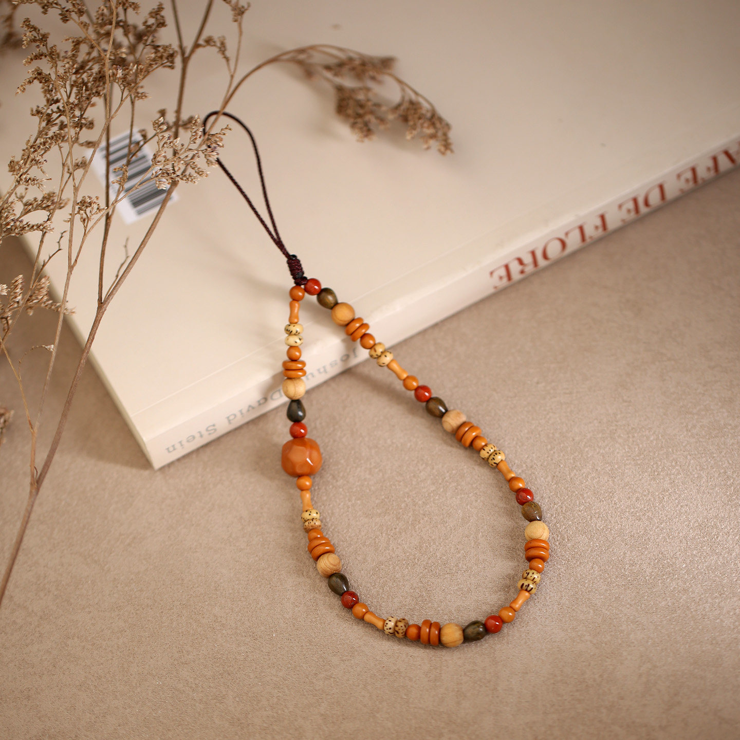 檀木菩提手机挂绳复古国风手机链手腕绳男女款挂件精致挂饰防丢绳