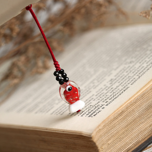 琉璃锦鲤小鱼手机挂绳女款挂件短挂饰吊坠小巧挂坠手机链可爱简约