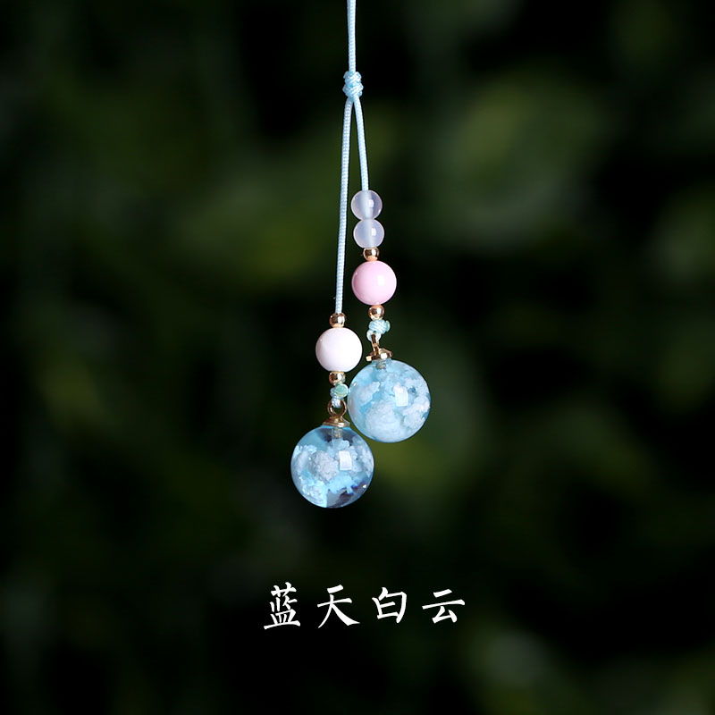 蓝天白云手机挂绳挂件夜光手机链