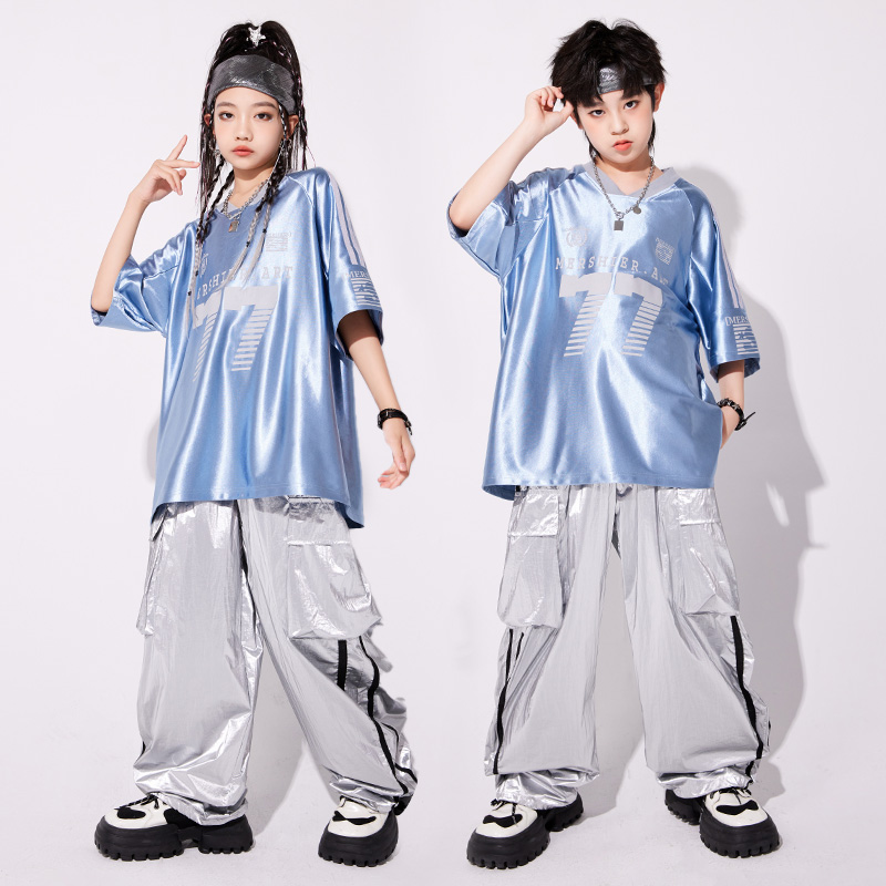 儿童街舞潮服男女童hiphop舞蹈表演服潮酷套装少儿潮牌宽松演出服