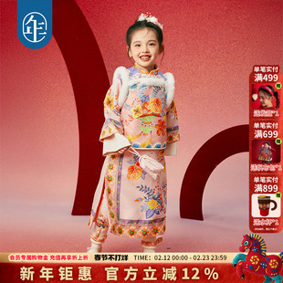 年衣童装儿童马褂套装秋冬新款女童国潮棉服中式新年唐装拜年服
