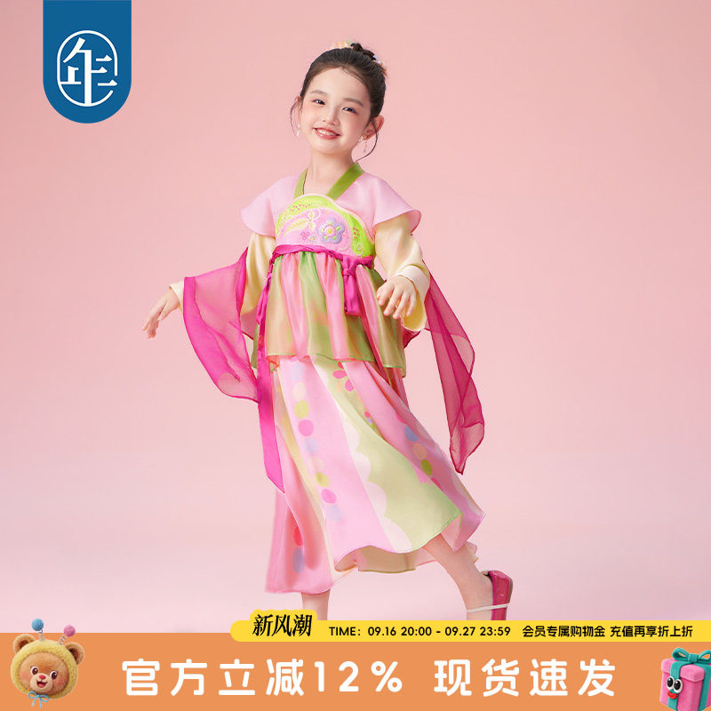 年衣童装儿童唐装汉服裙女童春装新款改良新中式中秋节国风连衣裙