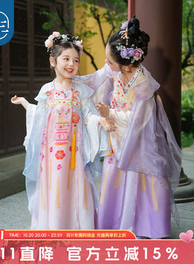 年衣童装女童汉服裙夏款轻薄中式古装儿童改良唐装中秋表演服礼服