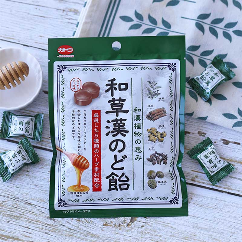 日本进口加藤和草汉润喉糖蜂蜜杏仁清凉硬糖和草汉饴植物甘草糖果