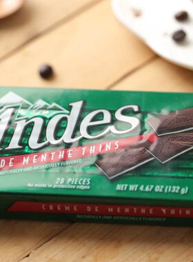 美国进口andes安迪士薄荷味巧克力清凉圣诞节糖果（代可可脂）