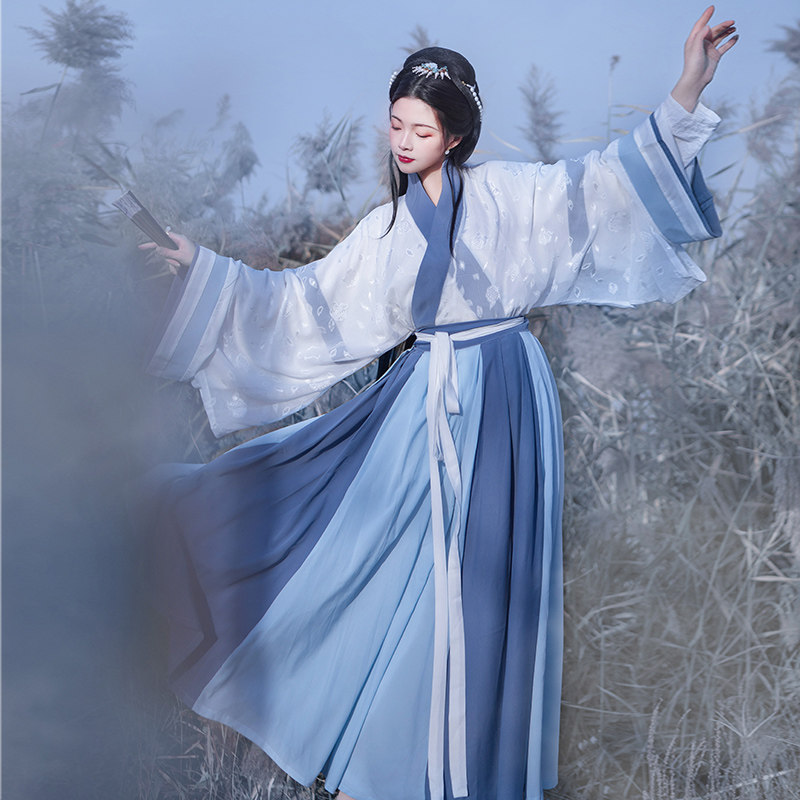 不知梦茵卡蕾汉服女正品原创魏晋风破裙交领晋制齐腰汉服男女同款