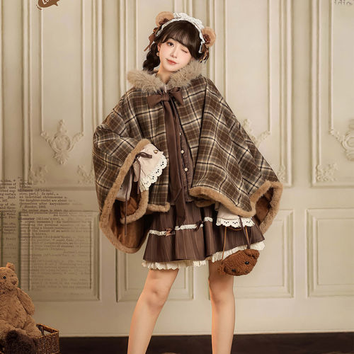 茵卡蕾糖炒栗子原创汉服女中国风日常可穿秋冬斗篷通勤汉元素套装