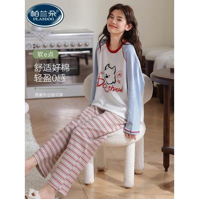 2025新款长袖睡衣女款秋冬季纯棉少女可外穿春秋款家居服套装全棉