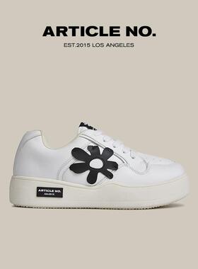 ARTICLE NO.小花汉堡鞋增高厚底小白鞋休闲面包鞋男女同款休闲鞋