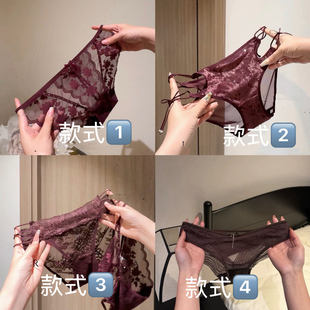 不退换！！《浆果红》蕾丝舒适透气女士内裤棉内档